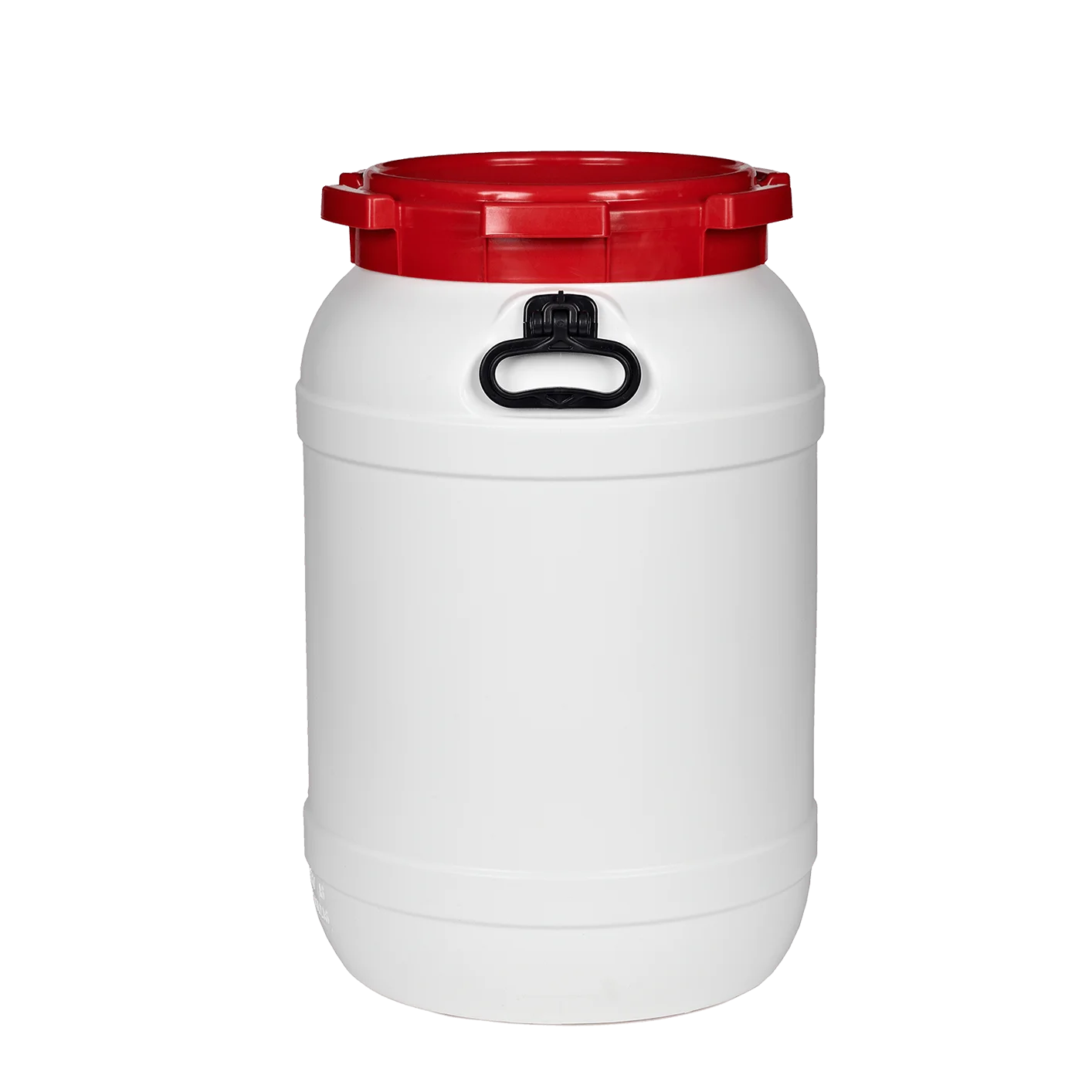 Weithalsfass 68l rot-weiß mit Griffen und Lebensmittelzulassung NEU