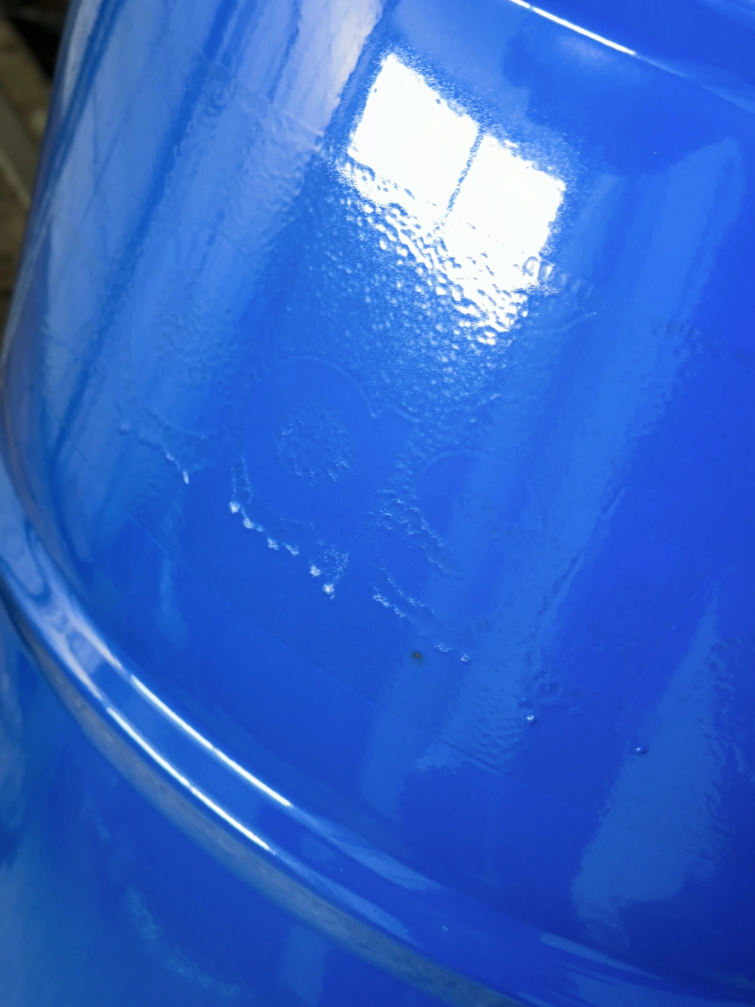 Eisenspundfässer 216,5l innen roh, mit Lackfehler (außen blau überlackiert, siehe Foto 2 und 3) mit UN-Y-Zulassung NEU