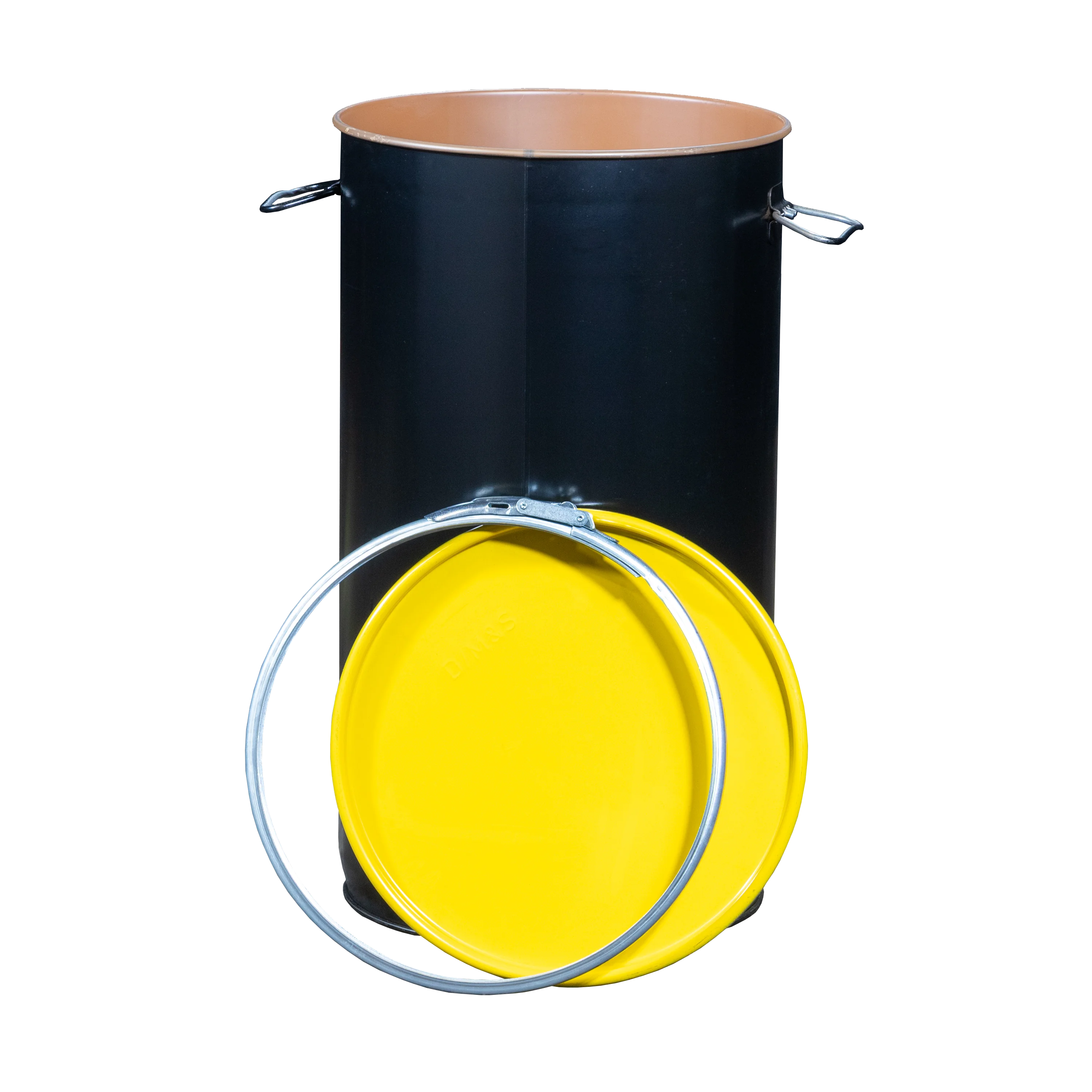 Stahlblechdeckelgebinde 60l Innenlack mit UN-X Zulassung in schwarz NEU