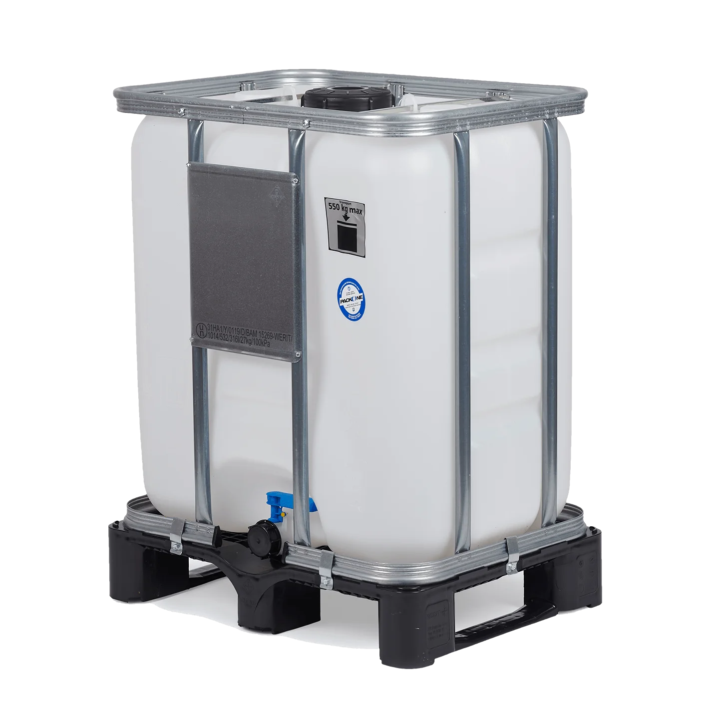 IBC-Container 300l neu auf Kunststoffpalette 150mm Deckel mit Gefahrgutzulassung und Lebensmittelzulassung (Werit) IBC-Container 300l neu auf Kunststoffpalette 150mm Deckel mit Gefahrgutzulassung und Lebensmittelzulassung (Werit)