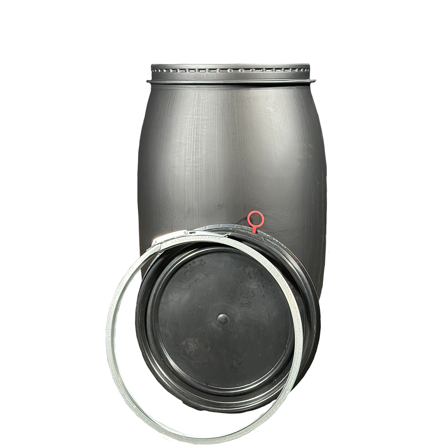 Kunststoffdeckelfass 120l schwarz 4500gr. NEU