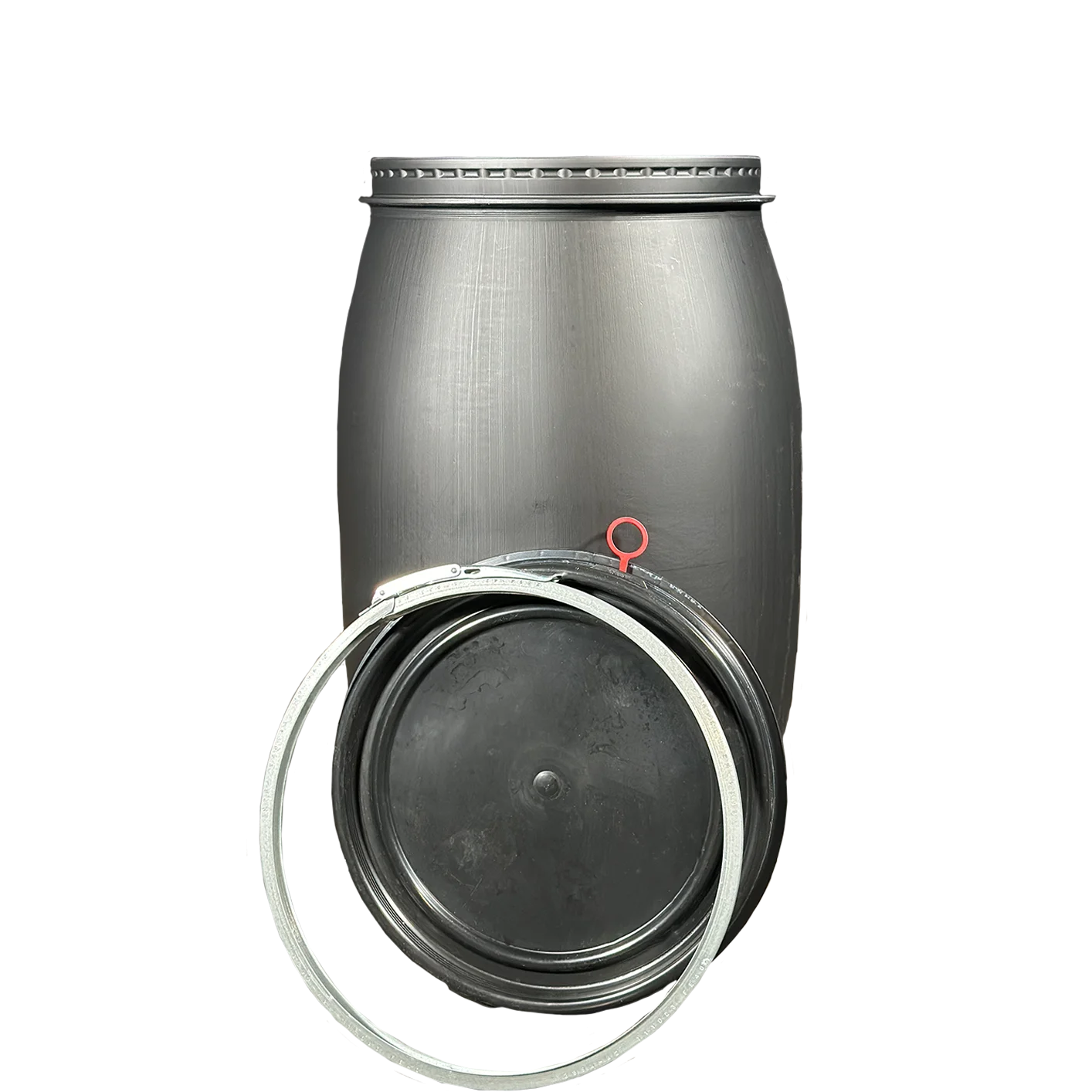 Kunststoffdeckelfass 120l schwarz 4500gr. NEU