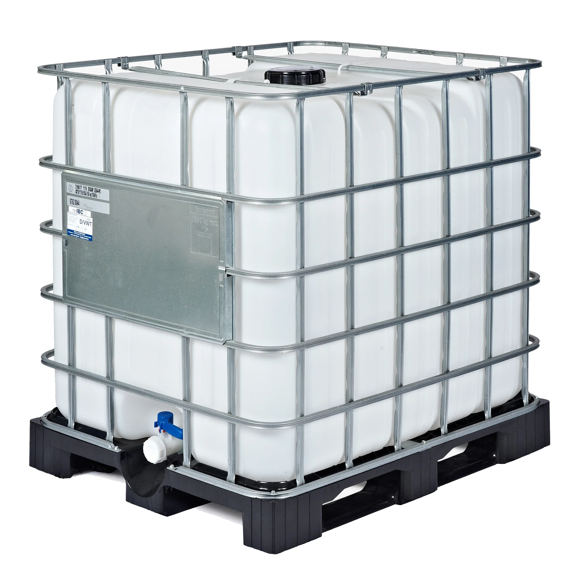 IBC-Container 1000l gereinigt auf Kunststoffpalette 150mm Deckel