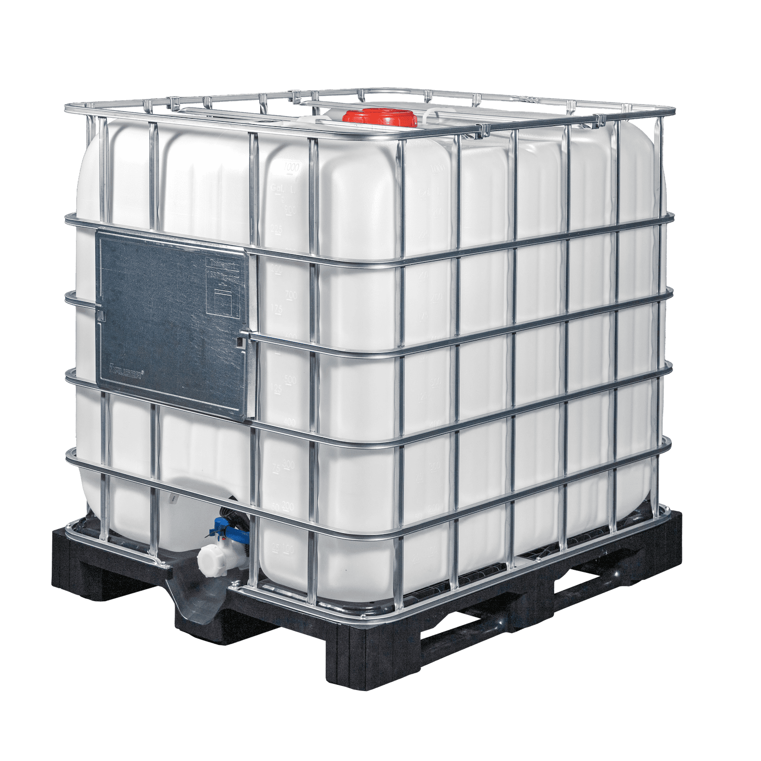 IBC-Container 1000l neu mit CDS1-System auf Kunststoffpalette 150mm Deckel (für z.B. AdBlue)