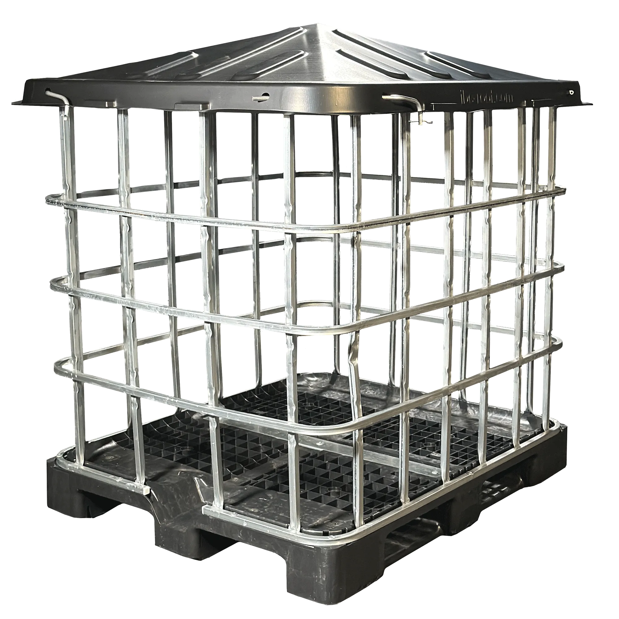 IBC-Gitterbox Bundle mit IBC-Roof  und 4x Metallverriegelungen