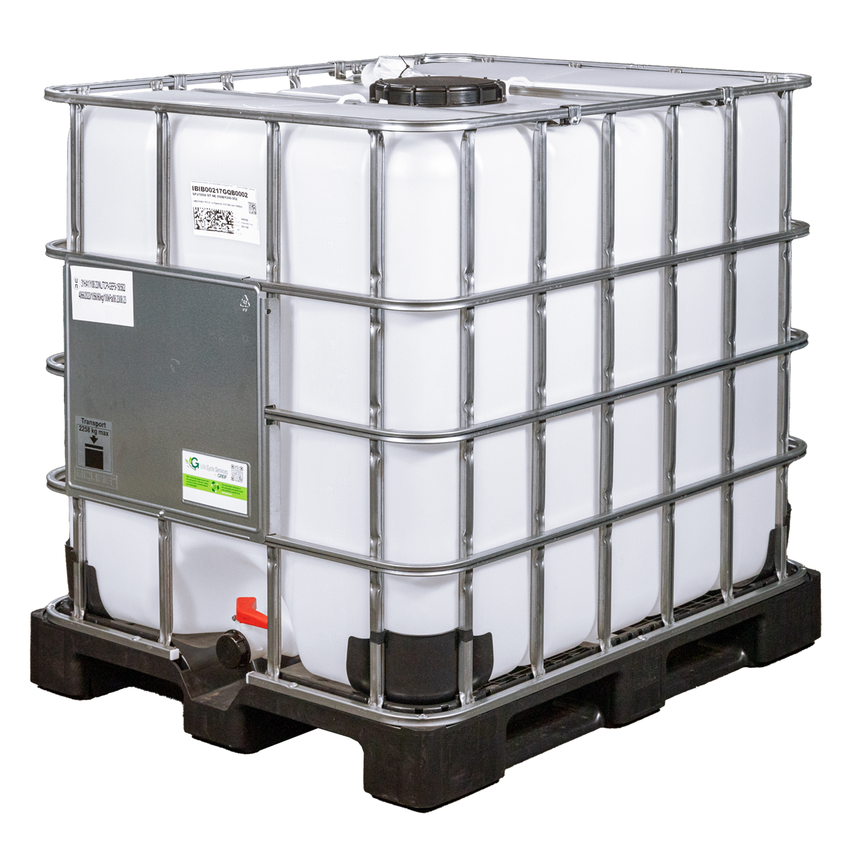 IBC-Container 1000l neu auf Kunststoffpalette 225mm großem Deckel mit Gefahrgutzulassung