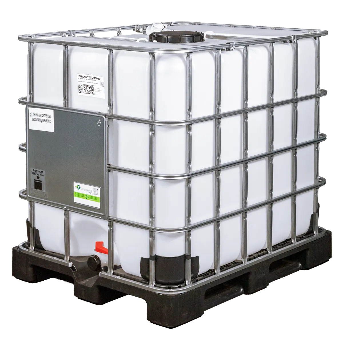 IBC-Container 1000l neu auf Kunststoffpalette 225mm großem Deckel mit Gefahrgutzulassung