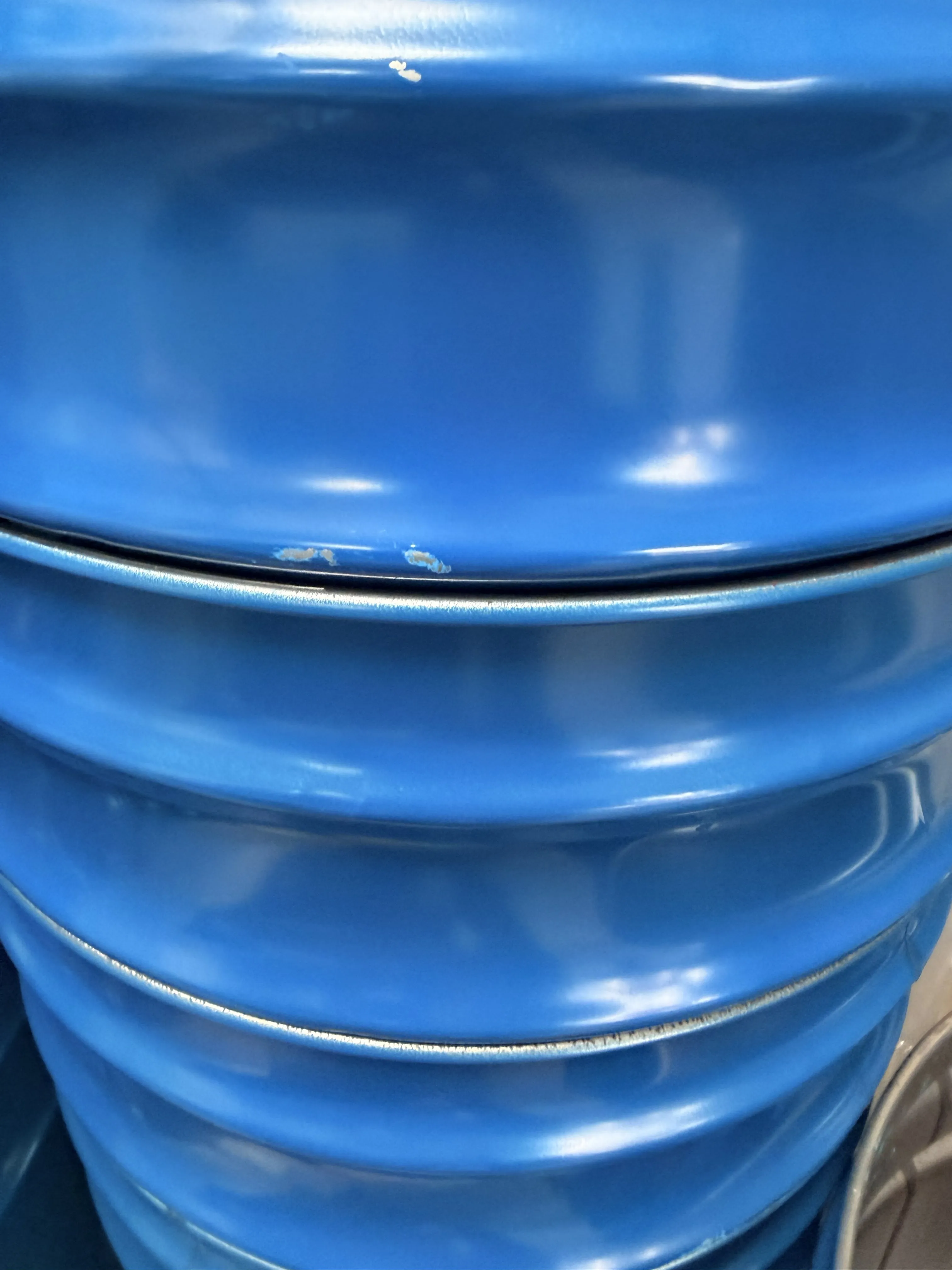 Stahlblechdeckelgebinde blau,100l roh