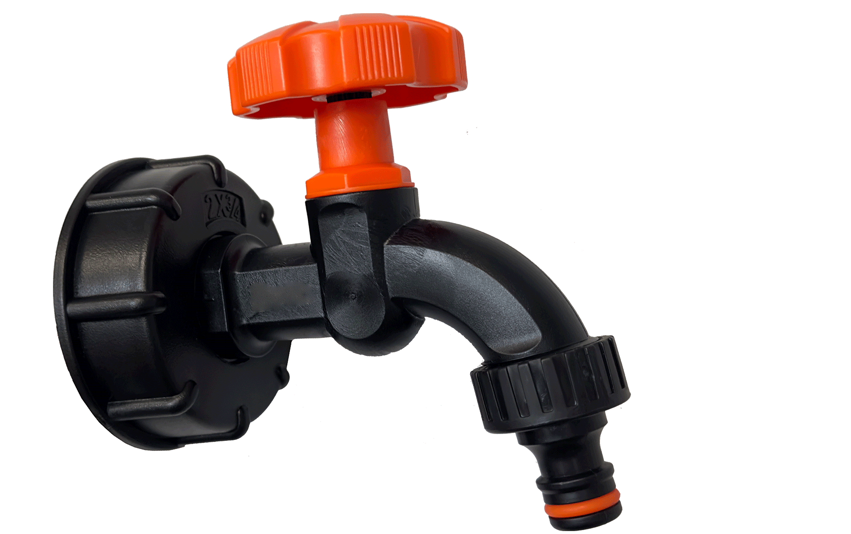 IBC-Wasserhahn Kunststoff 1/2 Zoll S60X6 auf 3/4 Zoll QuickConnect