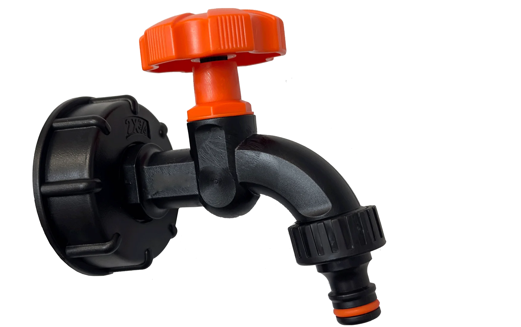 IBC-Wasserhahn Kunststoff 1/2 Zoll S60X6 auf 3/4 Zoll QuickConnect