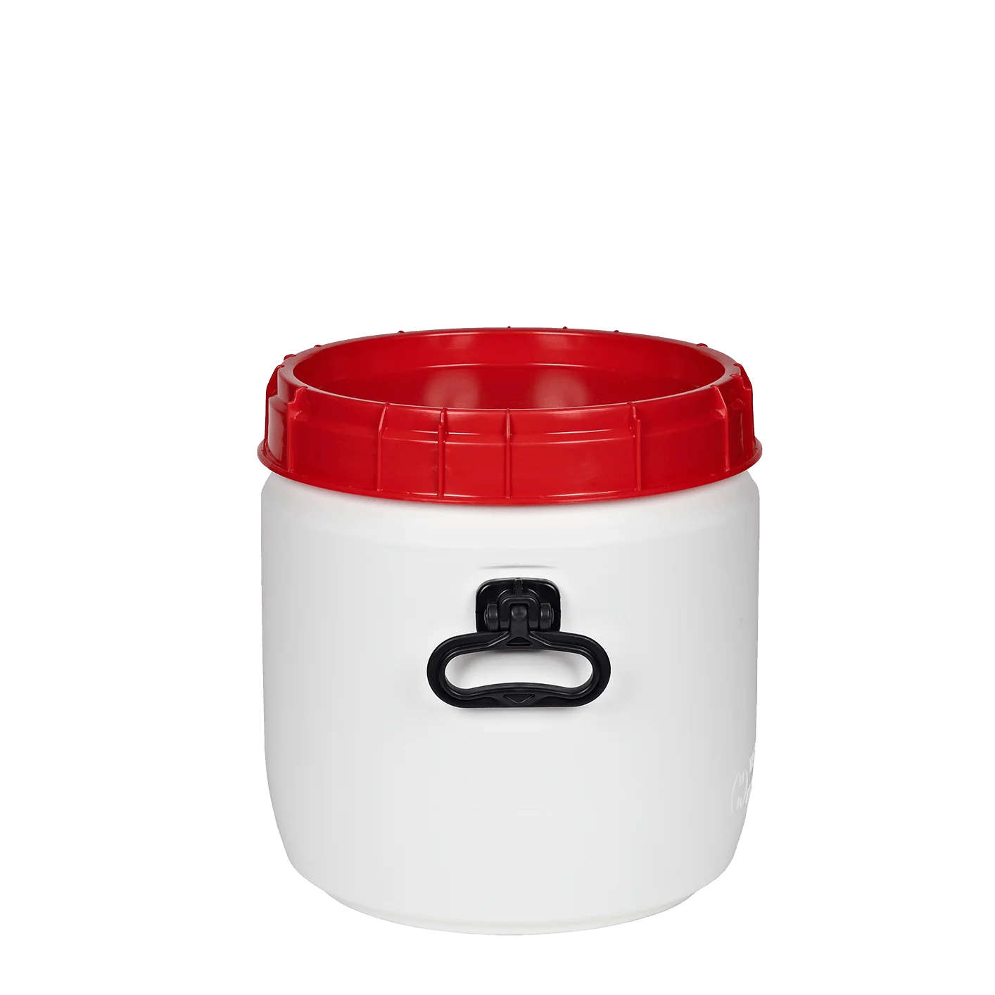 Superweithalsfass 26l weiß-rot mit Griffe NEU