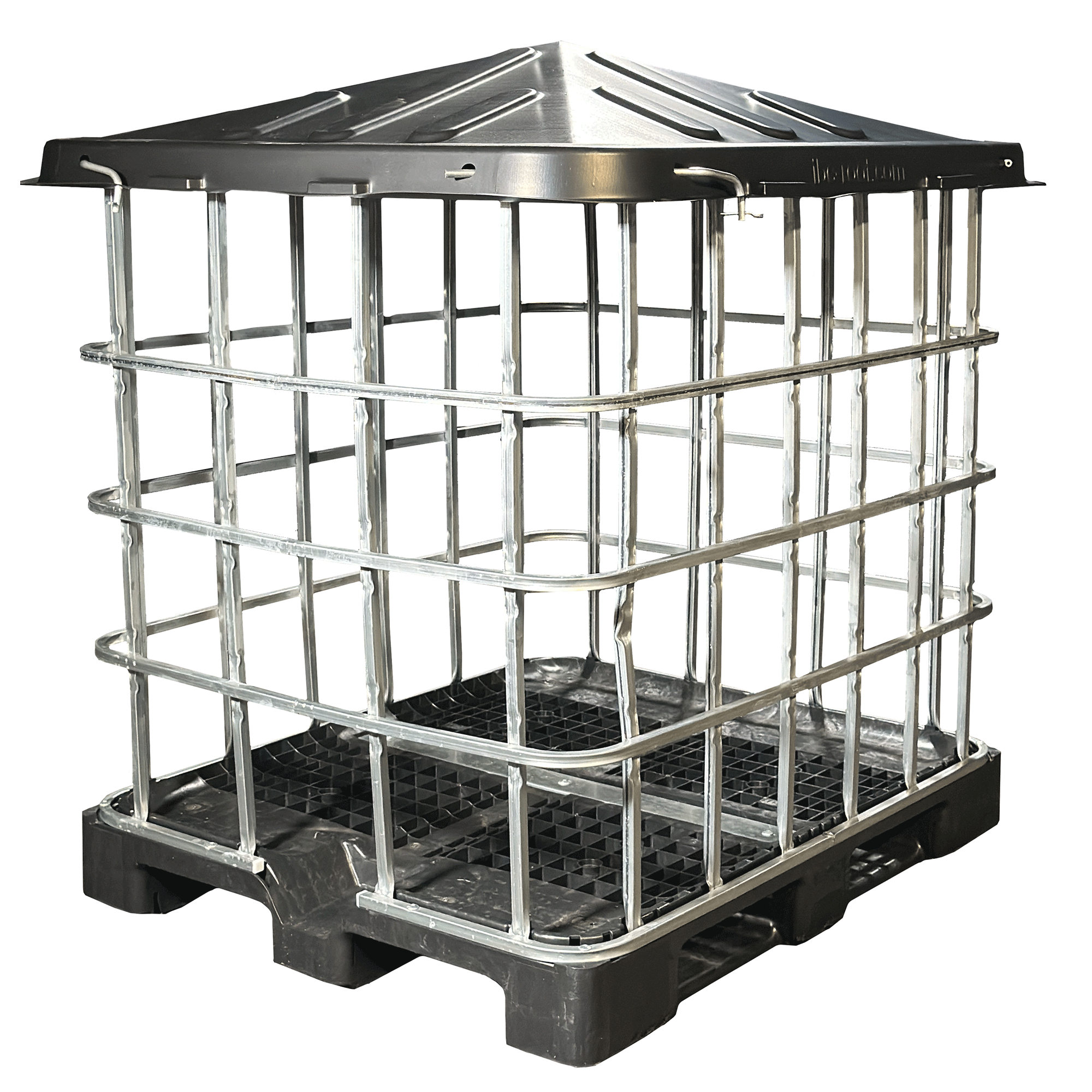 IBC-Gitterbox Bundle mit IBC-Roof  und 4x Metallverriegelungen