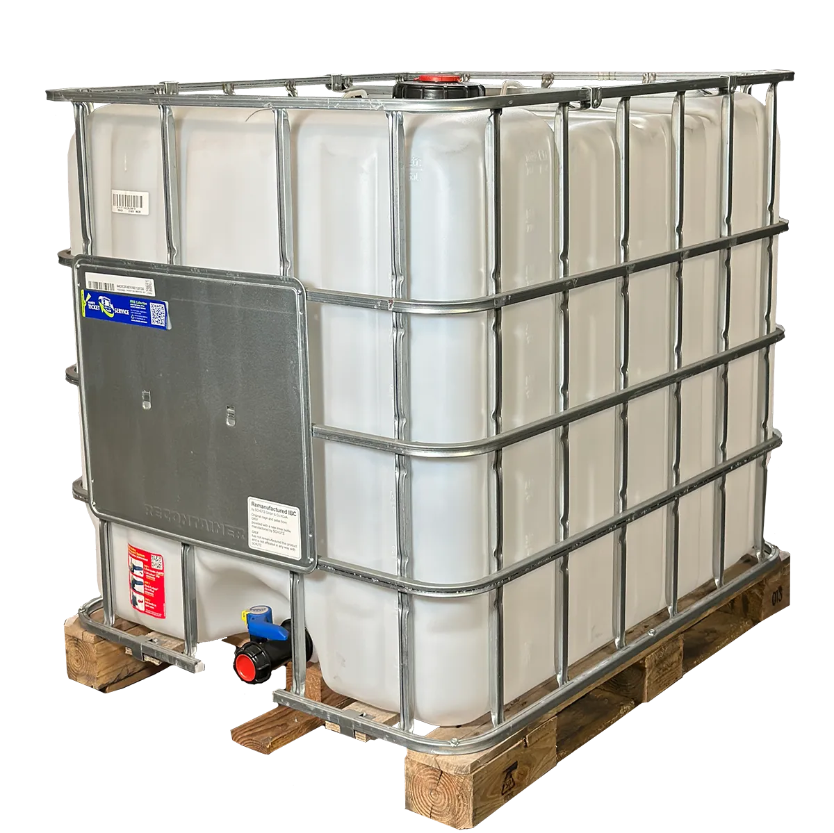 IBC-Container 1000l neu auf Holzpalette 150mm Deckel mit G2-Automatik-Belüftungssystem 