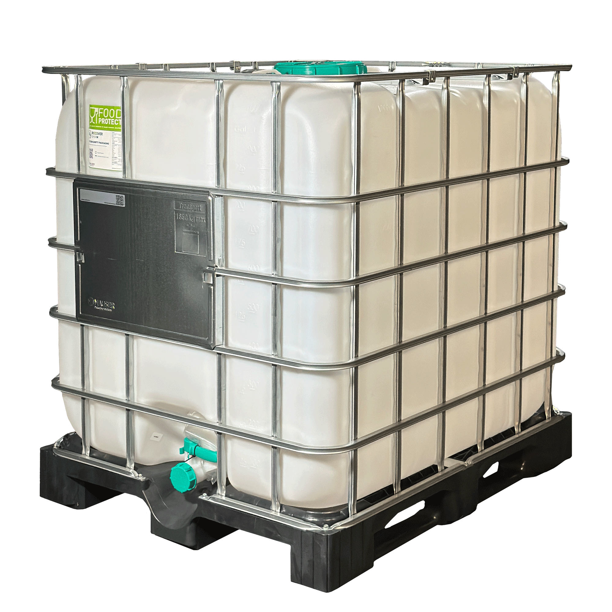IBC-Container 1000l neu auf Kunststoffpalette 225mm Deckel mit Lebensmittelzulassung