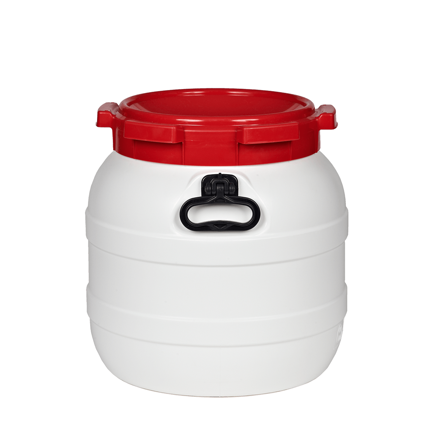 Weithalsfass 42l rot-weiß mit Griffen und Lebensmittelzulassung NEU