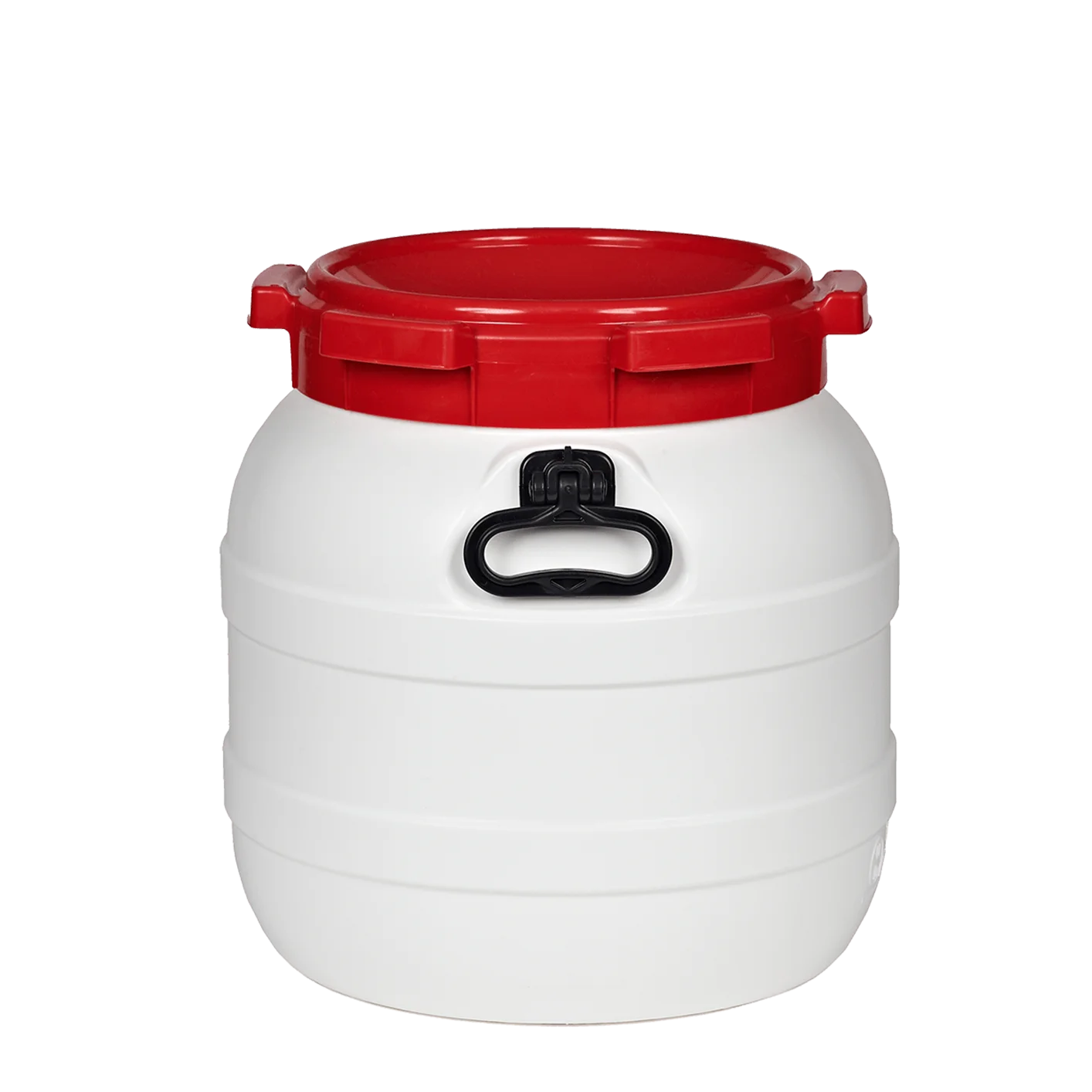 Weithalsfass 42l rot-weiß mit Griffen und Lebensmittelzulassung NEU