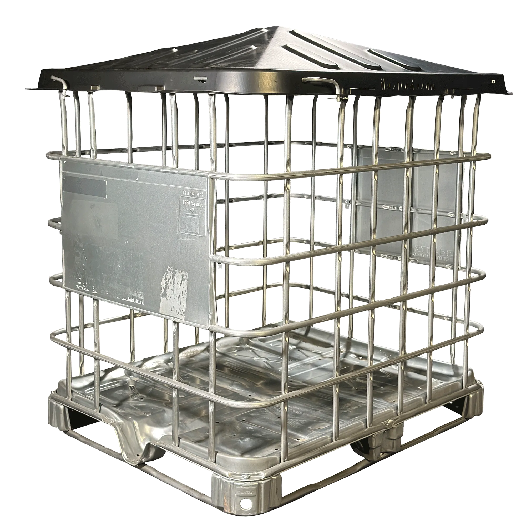 IBC-Gitterbox Bundle mit IBC-Roof  und 4x Metallverriegelungen