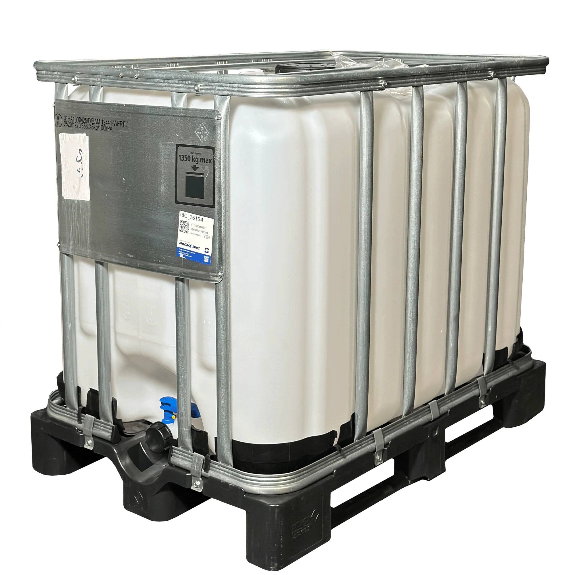IBC-Container 600l neu (beschädigte Gitterbox, eingezogene Blase) 150mm Deckel mit Gefahrgutzulassung und Lebensmittelzulassung (Werit)