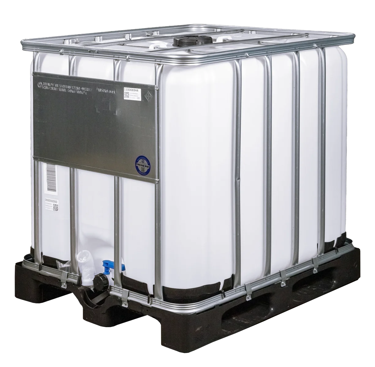 IBC-Container 1000l neu auf Kunststoffpalette 150mm Deckel mit Gefahrgutzulassung und Lebensmittelzulassung IBC-Container 1000l neu auf Kunststoffpalette 150mm Deckel mit Gefahrgutzulassung und Lebensmittelzulassung