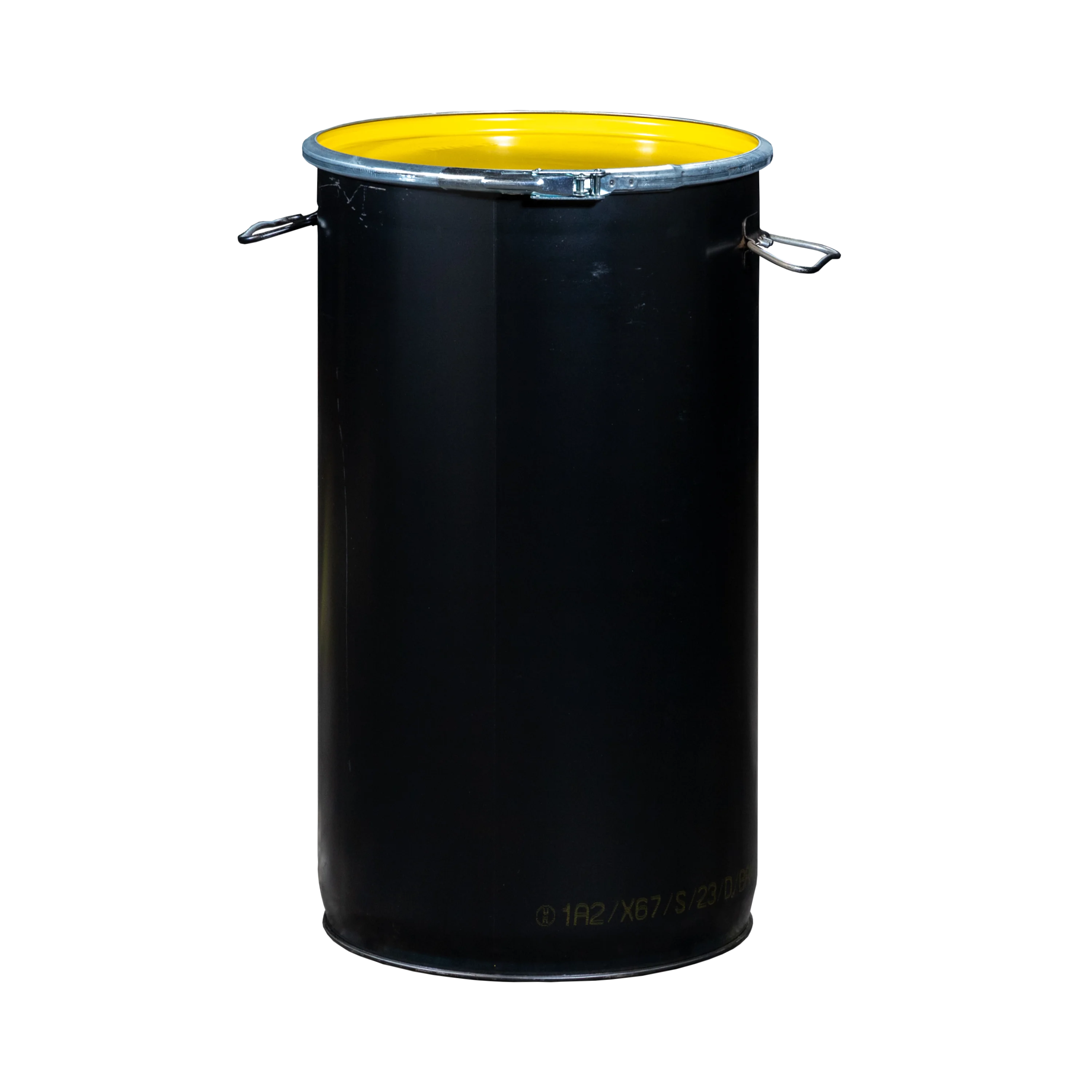 Stahlblechdeckelgebinde 60l Innenlack mit UN-X Zulassung in schwarz NEU