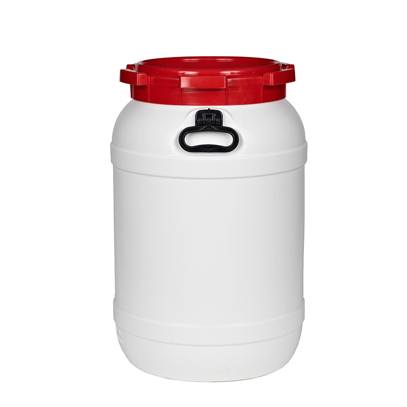Weithalsfass 68l rot-weiß mit Griffe NEU