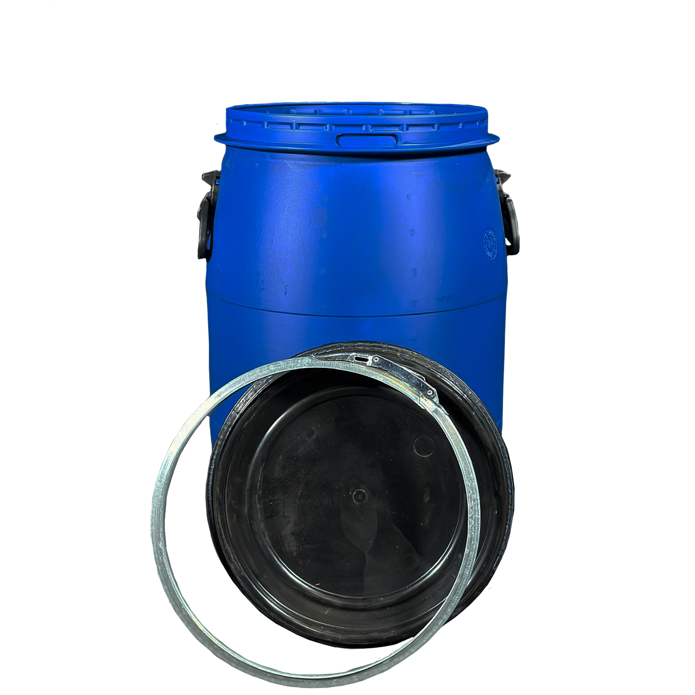 Kunststoffdeckelfass 60l mit Gefahrgutzulassung, Lebensmittelzulassung und D15-Entgasungsdeckel NEU