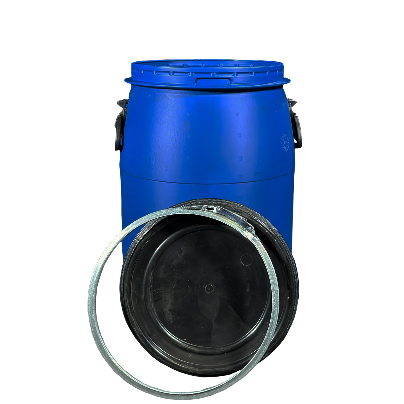 Kunststoffdeckelfass 60l mit Gefahrgutzulassung, Lebensmittelzulassung und D15-Entgasungsdeckel NEU