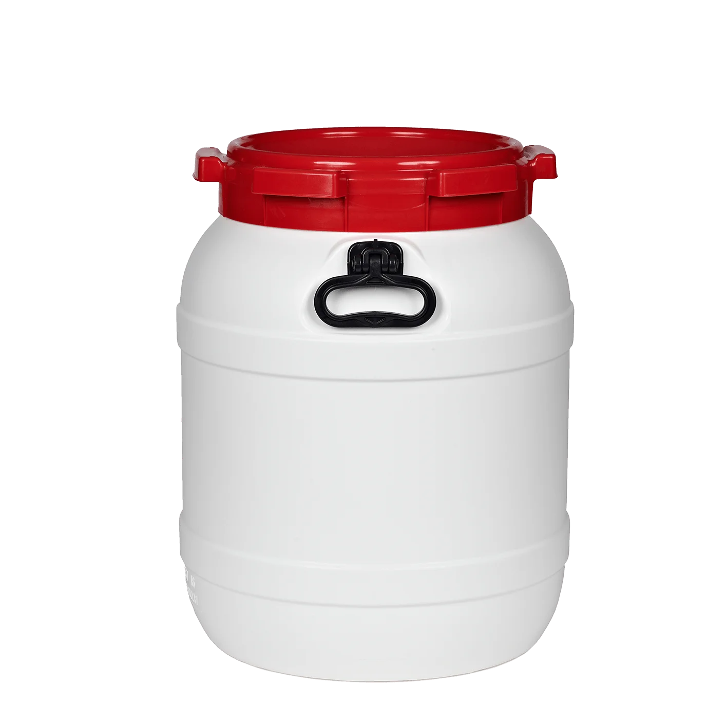 Weithalsfass 55l rot-weiß mit Griffen und Lebensmittelzulassung NEU