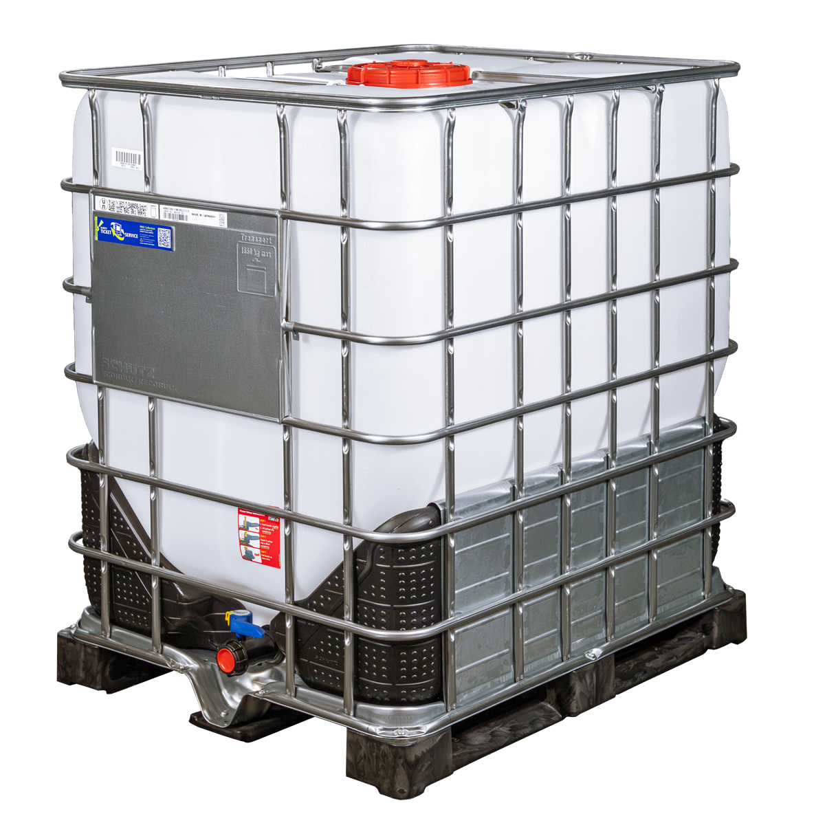 IBC-Container 1000l neu ECOBULK HX auf Kunststoffpalette 225mm Deckel mit Gefahrgutzulassung (Schütz)