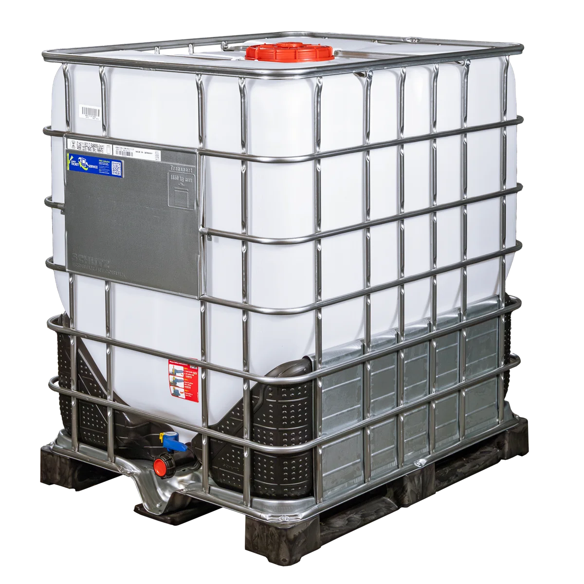 IBC-Container 1000l neu ECOBULK HX auf Kunststoffpalette 225mm Deckel mit Gefahrgutzulassung (Schütz)
