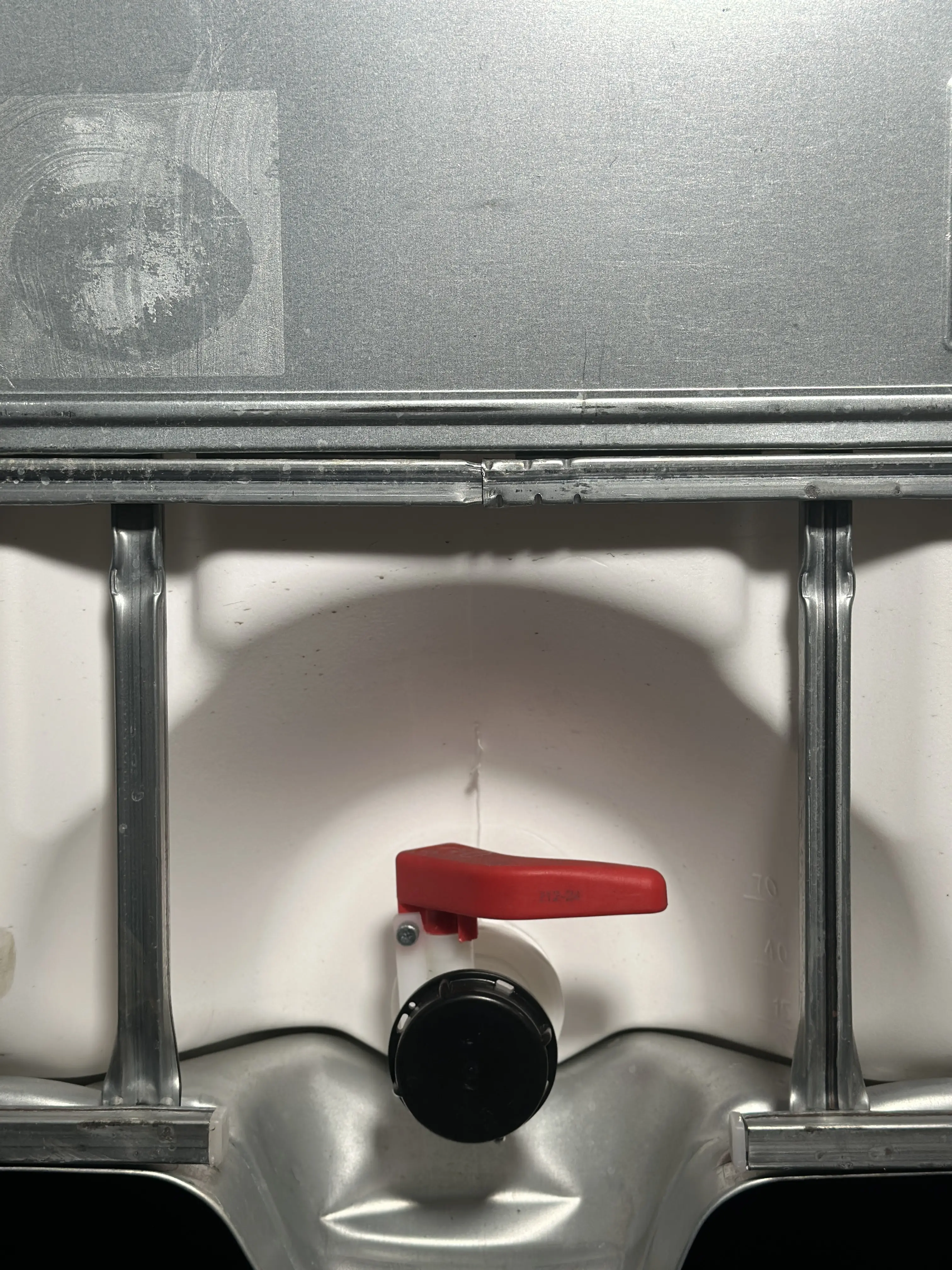 IBC-Container 1000l gereinigt mit weißem UV-geschütztem Innenbehälter auf Stahlkufenpalette 150mm Deckel