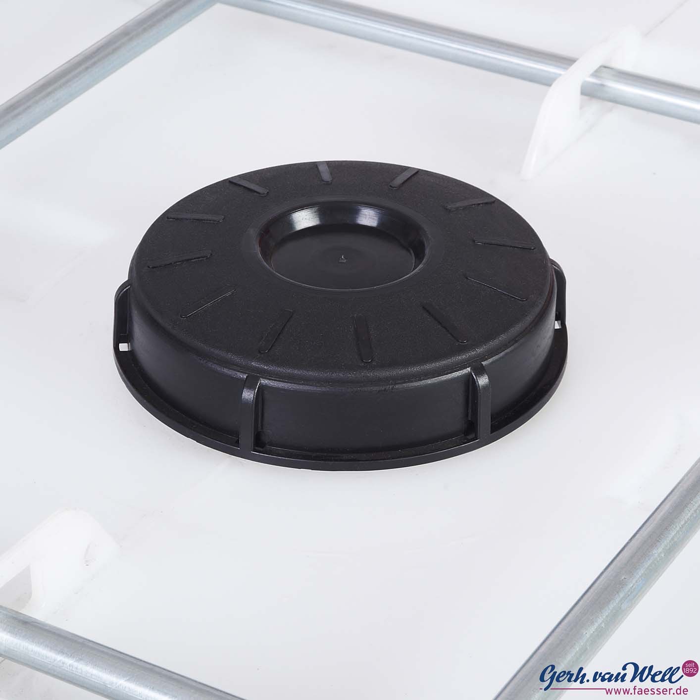 Wassertank 1000l mit neuem Innenbehälter auf Kunststoffpalette 150mm Deckel als IBC-Container inklusive 1/2-Zoll-Wasserhahn und Lebensmittelzulassung