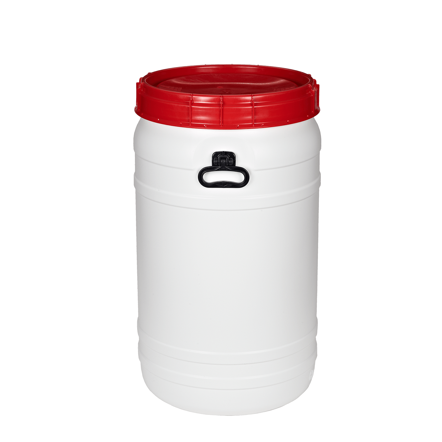 Superweithalsfass 110l weiß-rot mit Griffen und Lebensmittelzulassung NEU